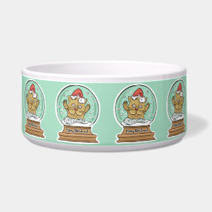 Cute Funny Christmas Cat pet bowls