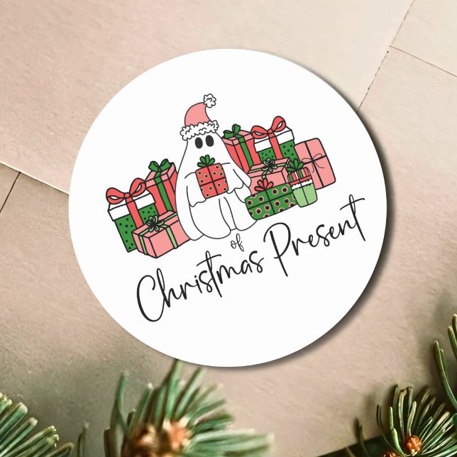 Cute Funny Christmas Classic Round Sticker (Cute Funny Christmas Classic Round Sticker)
