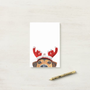 Cute Funny Christmas Dog Reindeer Antler Headband Post-it Notes