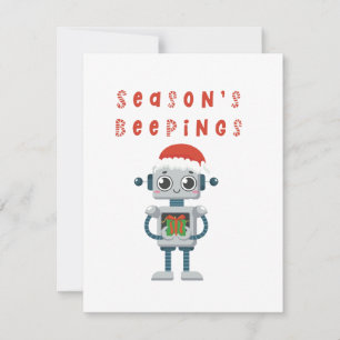 Cute Funny Christmas Robot Card 