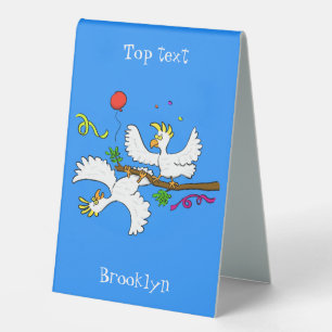 Cute funny cockatoo birds cartoon