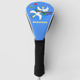 Cute funny cockatoo birds cartoon golf head cover