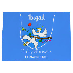 Cute funny cockatoo birds cartoon large gift bag