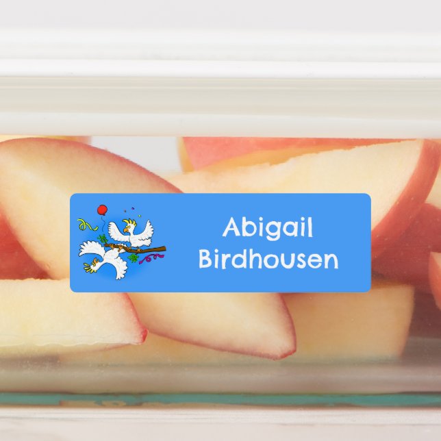 Cute funny cockatoo birds cartoon personalised (Affixed)