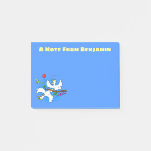Cute funny cockatoo birds cartoon post-it notes
