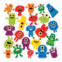 Cute Funny Colorful Monsters Pattern