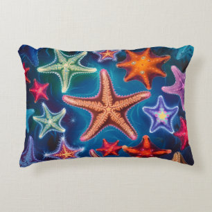 Cute funny colourful little Starfish in the sea  Decorative Cushion