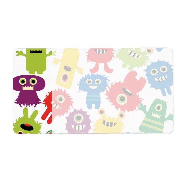 Cute Funny Colourful Monsters Pattern (Front)