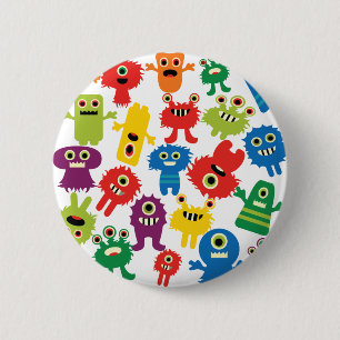 Cute Funny Colourful Monsters Pattern 6 Cm Round Badge
