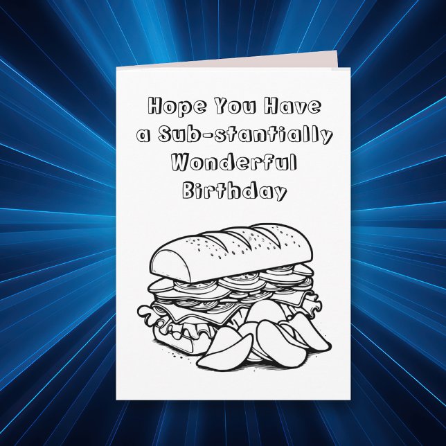 Cute Funny Colouring Page Pun | Happy Birthday Card (Creator Uploaded)