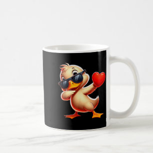 Cute Funny Cool Duck Dabbing Heart Valentines Day  Coffee Mug