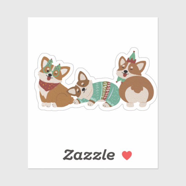  Cute Funny Corgi Dogs Christmas 2025 (Sheet)