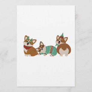 Cute Funny Corgi Dogs Christmas 2025 Invitation