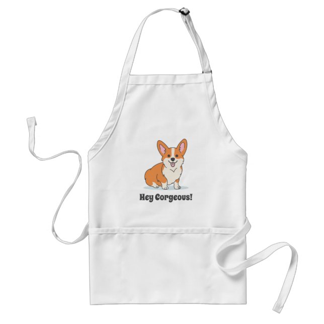 Cute Funny Corgi Puppy - Hey Corgeous Standard Apron (Front)