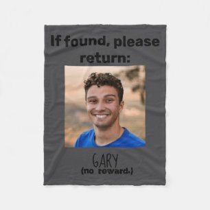 Cute Funny Couples Photo If Lost Please Return To  Fleece Blanket
