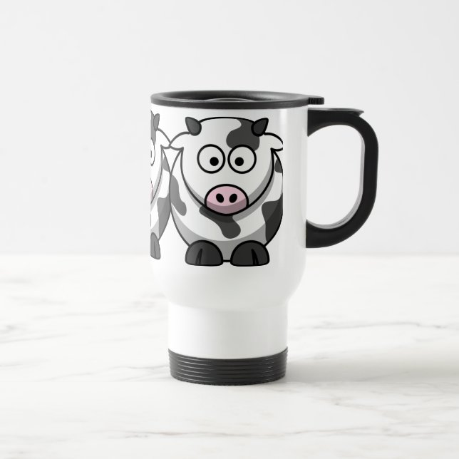 Cute Funny Cow Travel Mug (Right)