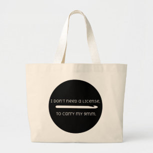 Cute Funny Crochet 9mm Hook Saying Large Tote Bag