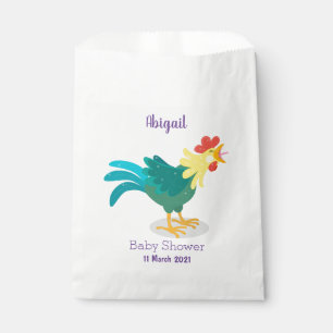 Cute funny crowing rooster cartoon illustration favour bags