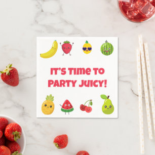 Cute Funny Custom Funny Fruit Kid Birthday Party   Napkin