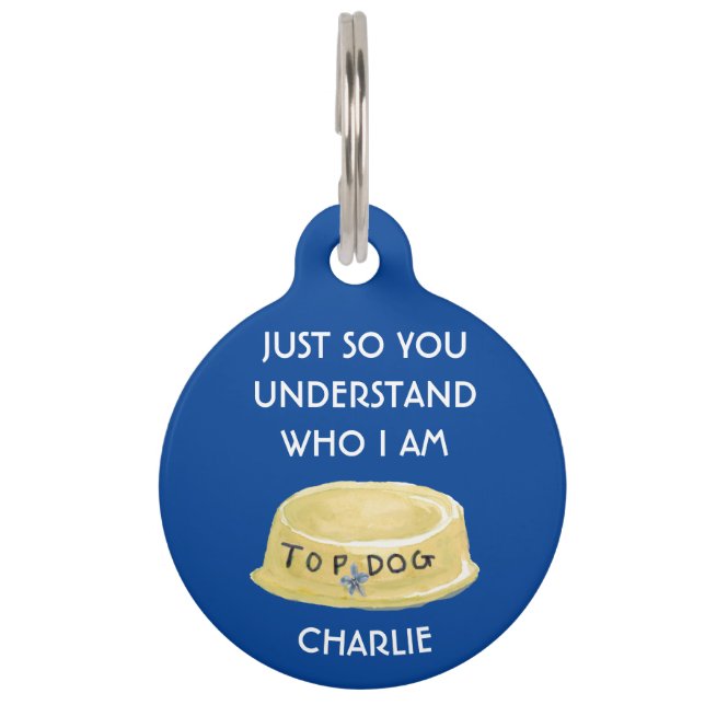 Cute Funny Custom Personalised Name Pet Tag (Front)