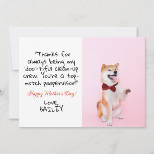 Cute Funny   Custom Pet Photo Dog Mothers Day Card