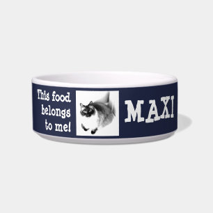 Cute Funny Custom Pet Photo & Pet Name Bowl
