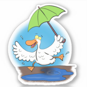 Cute funny dancing duck cartoon illustration