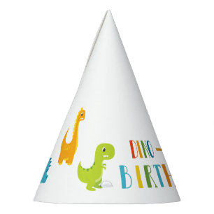Cute funny dinosaur birthday party party hat