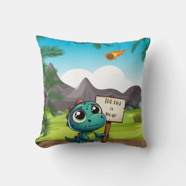 cute, funny dinosaur cushion (Front)