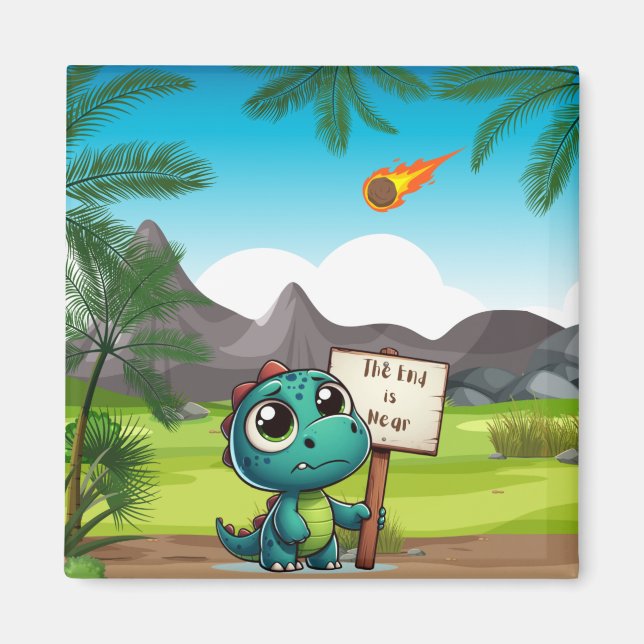 cute, funny dinosaur magnet (Front)