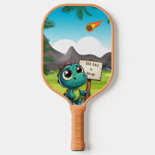 cute, funny dinosaur pickleball paddle
