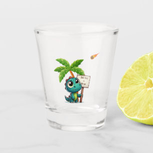 cute, funny dinosaur shot glass