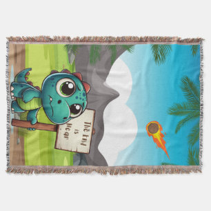 cute, funny dinosaur throw blanket