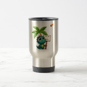 cute, funny dinosaur travel mug