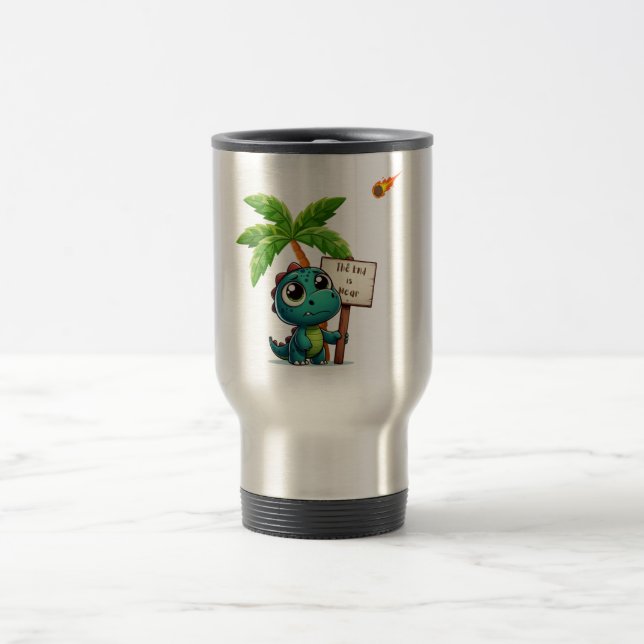 cute, funny dinosaur travel mug (Center)