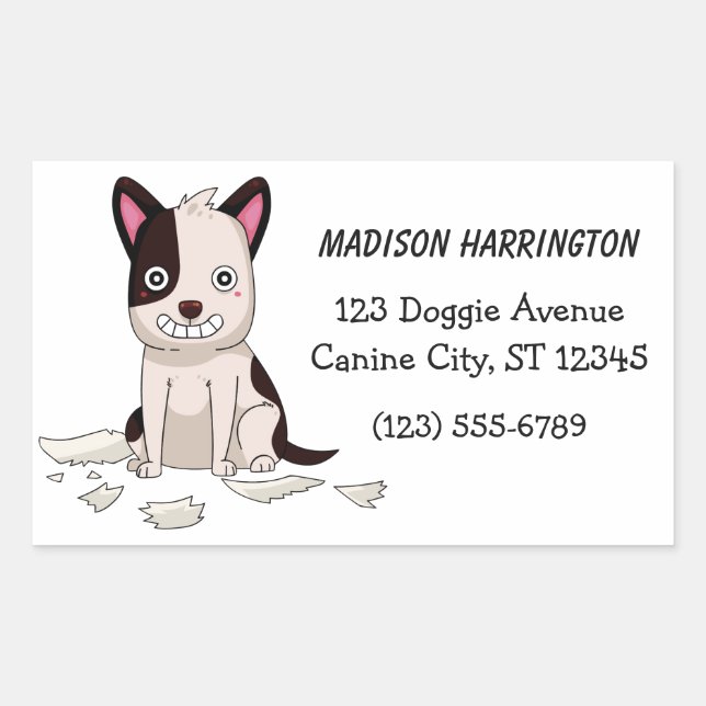 Cute  & Funny Dog custom text & colour stickers (Front)