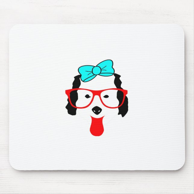 Cute Funny Dog Head Drawing Mouse Mat (Front)