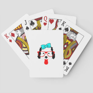 Cute Funny Dog Head Drawing Playing Cards