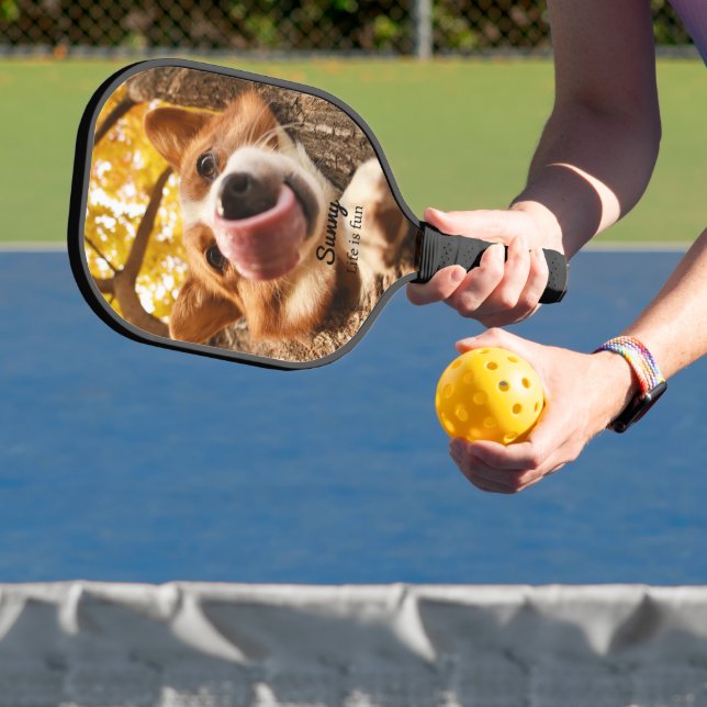 Cute Funny Dog Photo Two sided Pickleball Paddle (Insitu)