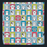 Cute, funny dogs & cats pattern bandana<br><div class="desc">Cute,  funny dogs & cats pattern in cartoon style. Colourful animal portraits for every pet lover.</div>