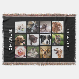 Cute & Funny Dogs Photo Collage throw blanket
