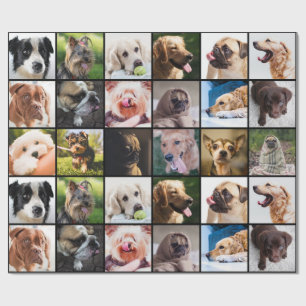 Cute & Funny Dogs Photo Collage wrapping paper
