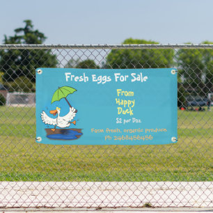 Cute funny duck cartoon eggs for sale sign