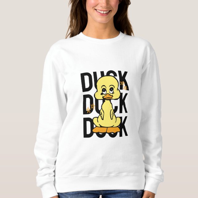 Cute Funny Duck Women’s Sweatshirt (Front)