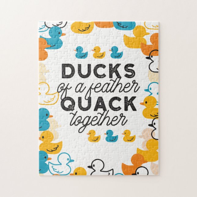 Cute Funny Ducks Puns Quote Jigsaw Puzzle (Vertical)