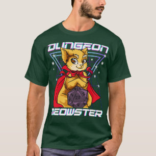 Cute Funny Dungeon Meowster Tabletop Gamer T-Shirt
