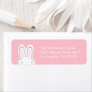 Cute funny Easter bunny pastel pink address