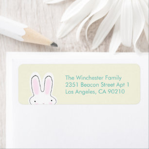 Cute funny Easter bunny teal cream modern address