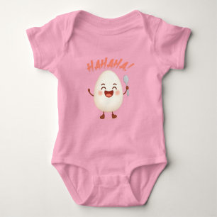 Cute Funny Egg Cartoon Baby Bodysuit Laughing