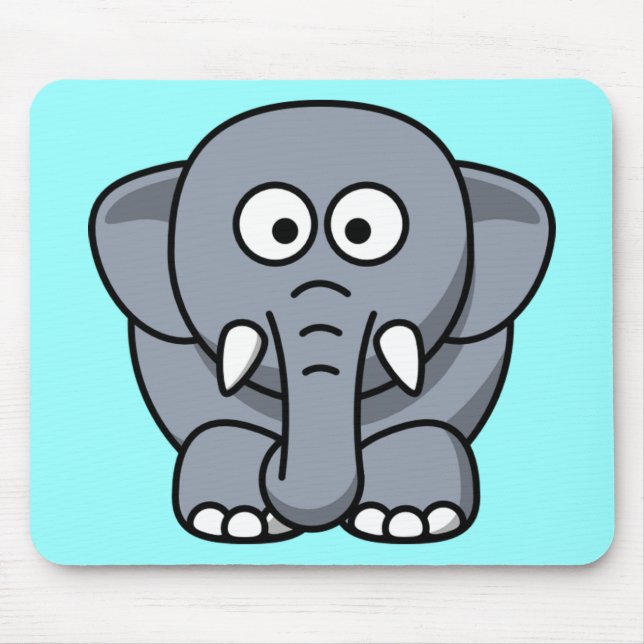 Cute Funny Elephant Mouse Mat (Front)